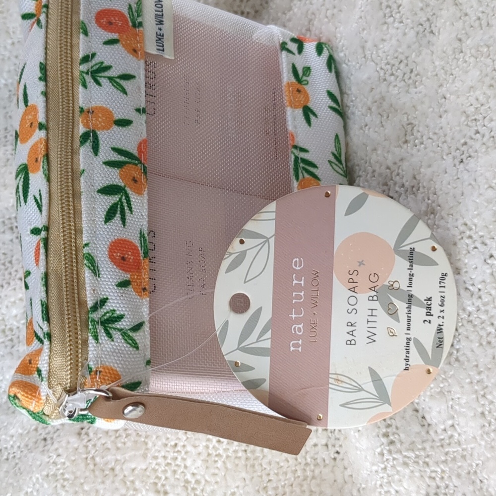 Luxe & Willow 2-Pack Bar Soaps with Cosmetic Pouch in Citrus, 2x 170g/6oz - Picture 3 of 11